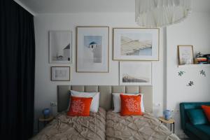 Ένα ή περισσότερα κρεβάτια σε δωμάτιο στο Green Sea Studio