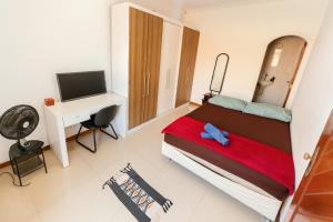 TV a/nebo společenská místnost v ubytování Hostel Casa de Pedra