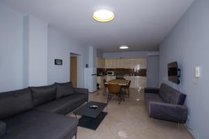 Χώρος καθιστικού στο Rooftop 3BR Apartment with Hot Tub, Pool and Parking