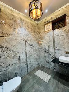 a bathroom with a toilet and a sink at Shanti vilas in Jaipur +49 photos