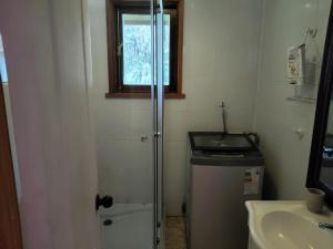 Ένα μπάνιο στο Cabaña Bahía Huillín, Cascadas, lago Llanquihue