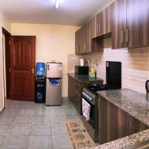 Η κουζίνα ή μικρή κουζίνα στο Zerubbabel Apartmerns B002