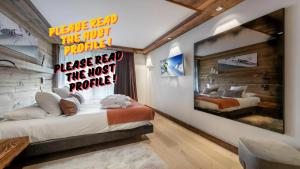 Postel nebo postele na pokoji v ubytování Luxury Chalet Corvara with Pool & Saunna + 8 fotografií