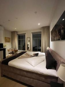 a bedroom with a large bed in a room at Weezen by Gracht in Zwolle