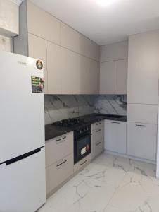 Kuchyň nebo kuchyňský kout v ubytování Стрийська Арена King Cross Автовокзал Новобуд