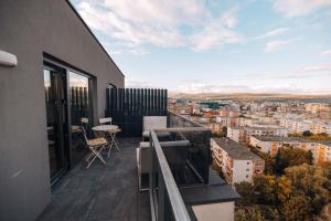 Balkón nebo terasa v ubytování Skyline Penthouse Cluj Cozy & Warm Terasă Panoramică Self Check-in