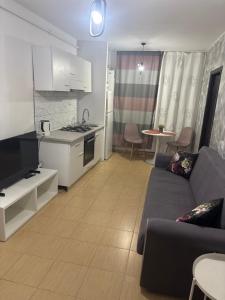 Kuchyň nebo kuchyňský kout v ubytování Sofia apartament