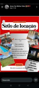 ein Screenshot der Website von sina de icoeper in der Unterkunft Sítio linda vista 3 in Mateus Leme