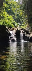 a stream of water in a river with rocks at Eco camping JASAL in Calabolo