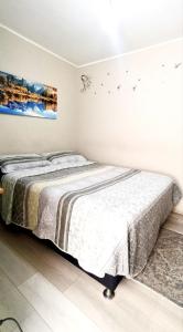 Postel nebo postele na pokoji v ubytování Alojamiento familiar Ñuñoa con estacionamiento a pasos del Estadio Nacional e ISP