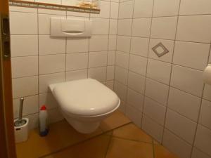 a bathroom with a white toilet in a room at Fanningberg in Mariapfarr +12 photos