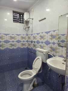 a bathroom with a toilet and a sink at Casa Sumanjo in Calangute