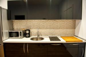 A kitchen or kitchenette at Apartamentos Art Suite Santander