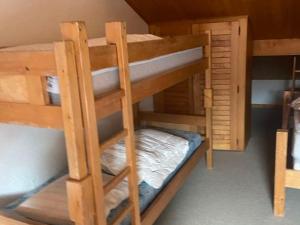 普拉茲德里斯Charmant studio mezzanine au centre du village, 8 pers, proche pistes - FR-1-815-23的带两张双层床的客房中的一张双层床 更多2张照片