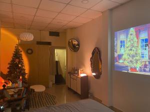 TV a/nebo společenská místnost v ubytování Yên Art Homestay