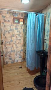 Koupelna v ubytování Cabañas Ticomulco