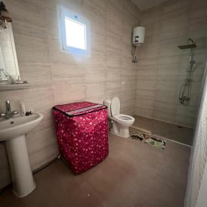 a bathroom with a white toilet and a sink at Naama Bay in Sharm El Sheikh
