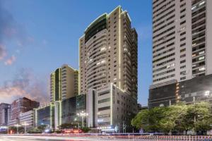 Nespecifikovaný výhled na destinaci Lan-čou nebo výhled na město při pohledu z hotelu