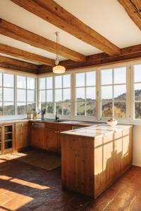 FötschachDas KRANACH 28的一个带木制橱柜和窗户的大厨房 更多63张照片