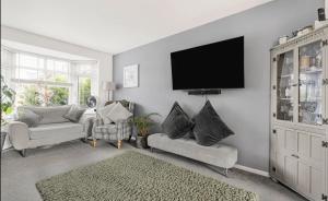 TV a/nebo společenská místnost v ubytování Lovely family home in friendly village of Bicester