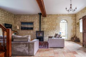 Posezení v ubytování Le Moulin de Touvois 15p Bourgueil piscine