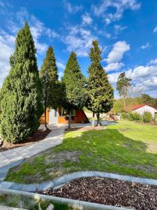 Zahrada ubytování Finnhütte Louise am Storkower See