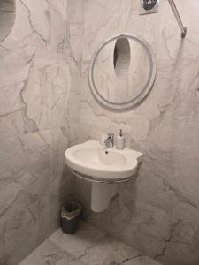 um banheiro com uma pia e um espelho em Shadowvale E34X773 em Tipperary