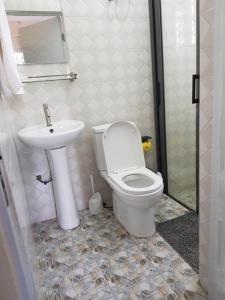 KoforiduaにあるSenalli Hotelのトイレと洗面台のあるバスルーム +58枚の写真