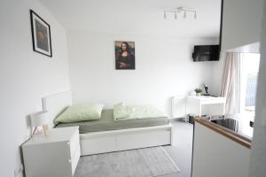 Χώρος καθιστικού στο Modernes Apartment 24 Stunden Self-Check In mit Balkon & Parkplatz