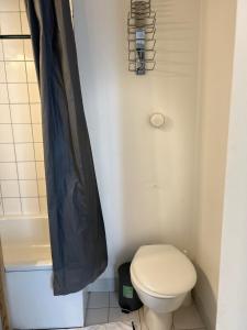 ein Badezimmer mit einem WC, einer Badewanne und einem WC in der Unterkunft Charmant studio proche Disneyland Paris in Bussy-Saint-Georges
