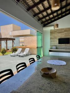 Χώρος καθιστικού στο Rancho Palmeira Jardim