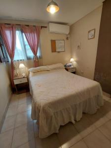 a bedroom with a large bed and a window at El apartamento de Teddy in San Miguel de Tucumán