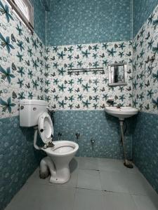 ein Badezimmer mit Toilette und Waschbecken in der Unterkunft MountVista - A Homestay NH5 in Narkanda