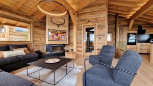 Χώρος καθιστικού στο Chalet Sjodammen Jacuzzi vue époustouflante