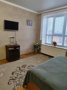 TV a/nebo společenská místnost v ubytování Новобудова Центр Либiдь Плаза