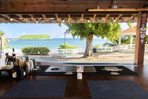 vue de l'océan depuis une salle de yoga dans l'établissement Trade Winds Restaurant & Guest House, à Vieques
