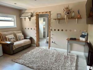 TV a/nebo společenská místnost v ubytování Cosy Cabin with Private Hot Tub Isle of Wight