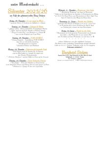 página de un menú para un restaurante en Burghotel Stolpen, en Stolpen