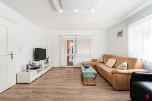 a living room with a couch and a tv at Ferienwohnung Los Amigos in Thiersee