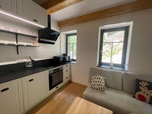 Kuchyň nebo kuchyňský kout v ubytování Horský apartmán Hygge Bedřichov
