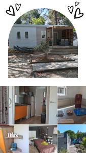 a collage of photos of a kitchen and a house at Chez Nini et Pat in Le Verdon-sur-Mer
