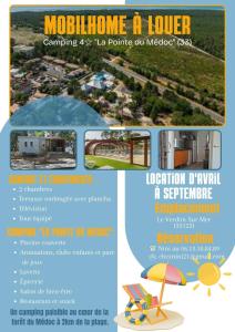 a brochure for a holiday home in a resort at Chez Nini et Pat in Le Verdon-sur-Mer