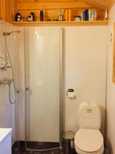 Koupelna v ubytování Modern Log Cabin By Hardangervidda