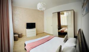 Ένα ή περισσότερα κρεβάτια σε δωμάτιο στο Nicos Studio