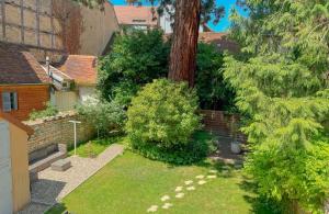 an aerial view of a garden with a tree at Du soleil au balcon - Hypercentre in Lons-le-Saunier