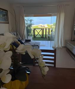 En balkon eller terrasse på Apartamento Térreo em Resort