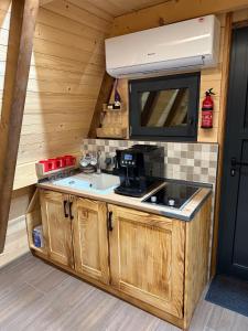 Kuchyň nebo kuchyňský kout v ubytování Beaver lodge - Dabrova Koliba