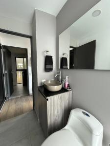 TV a/nebo společenská místnost v ubytování Mini loft moderno