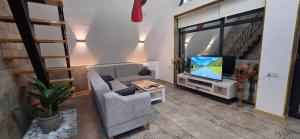 Μια τηλεόραση ή/και κέντρο ψυχαγωγίας στο AFrame Villa Riverside GABALA