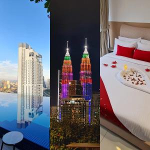 Postel nebo postele na pokoji v ubytování KLCC View City Center At Majestic residence